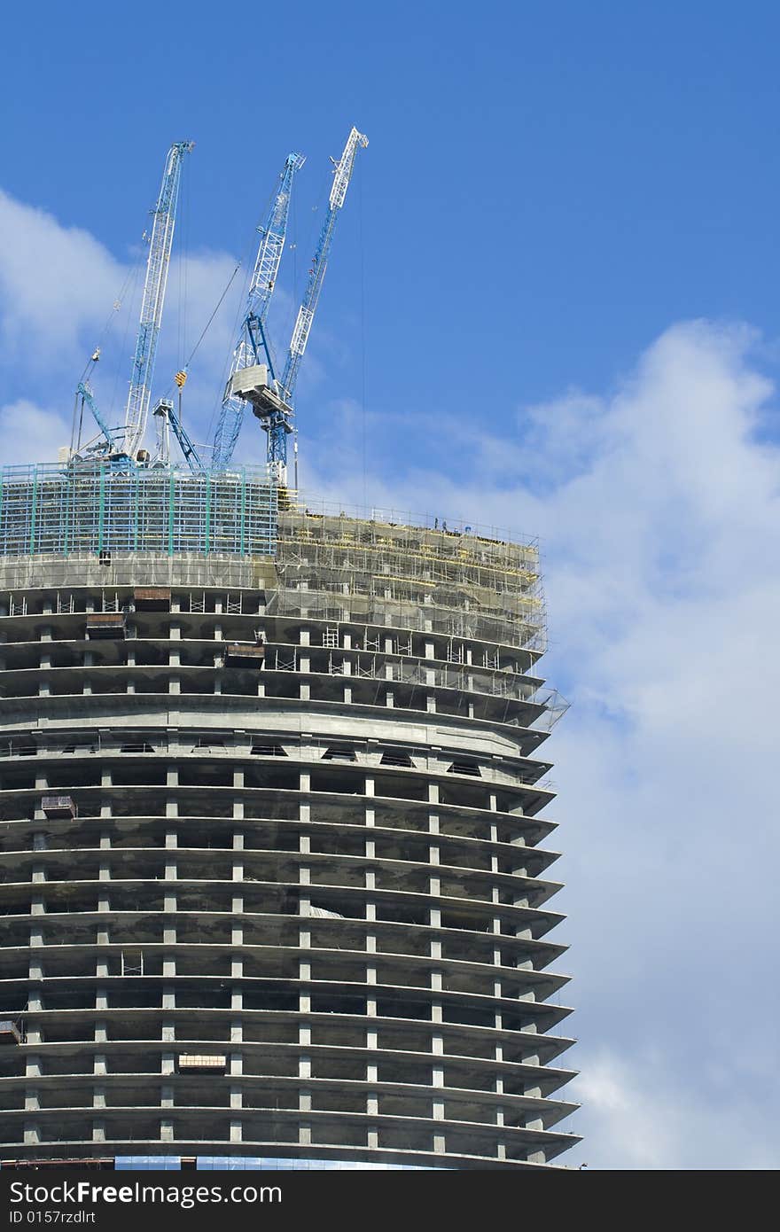 Construction of skyscraper, business center