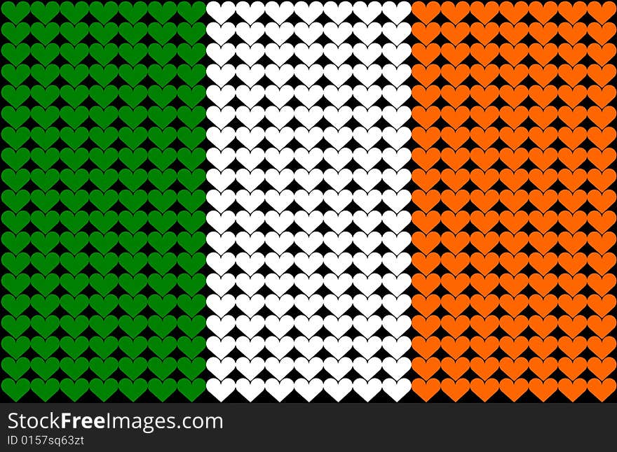 An illustration of Irish flag. An illustration of Irish flag