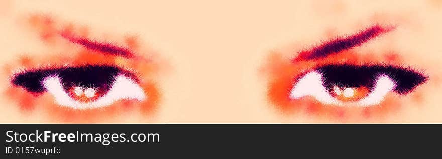 A detail of a woman's face representing a pair of beautiful eyes. A detail of a woman's face representing a pair of beautiful eyes.