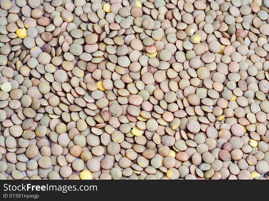 Handful of uncooked lentils