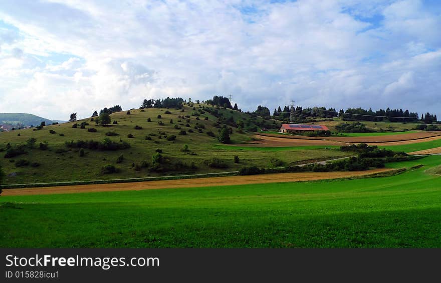 A typical field landscape scene of south west Germany