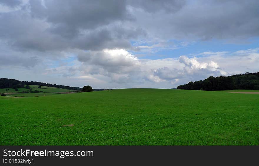 A typical field landscape scene of south west Germany