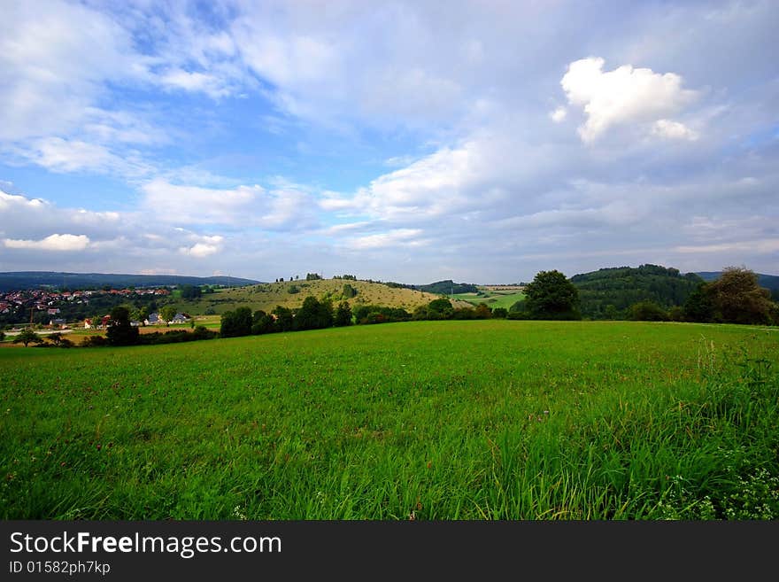 A typical field landscape scene of south west Germany