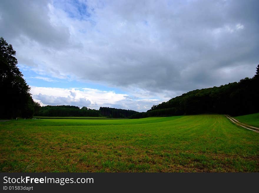 A typical field landscape scene of south west Germany