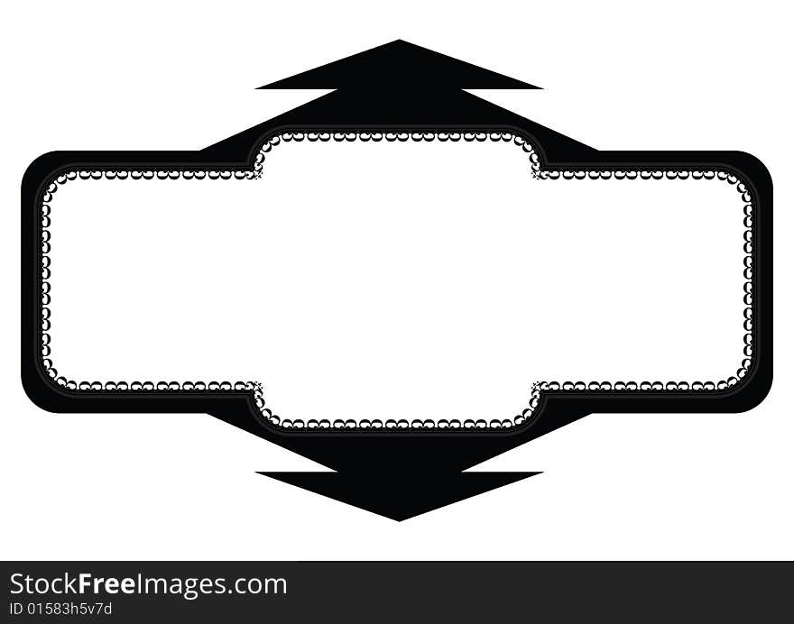 Decorative arrow frame in white background