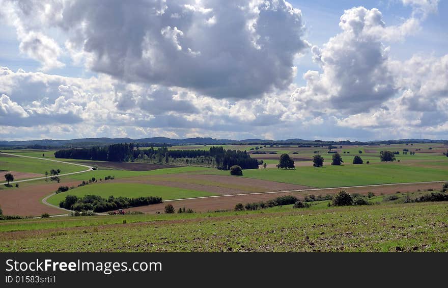 A typical field landscape scene of south west Germany