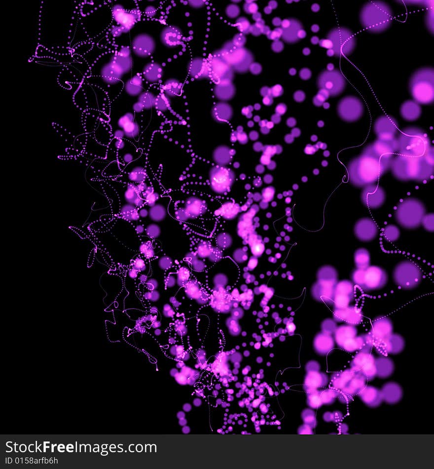 Violet dotted waves over black. Violet dotted waves over black