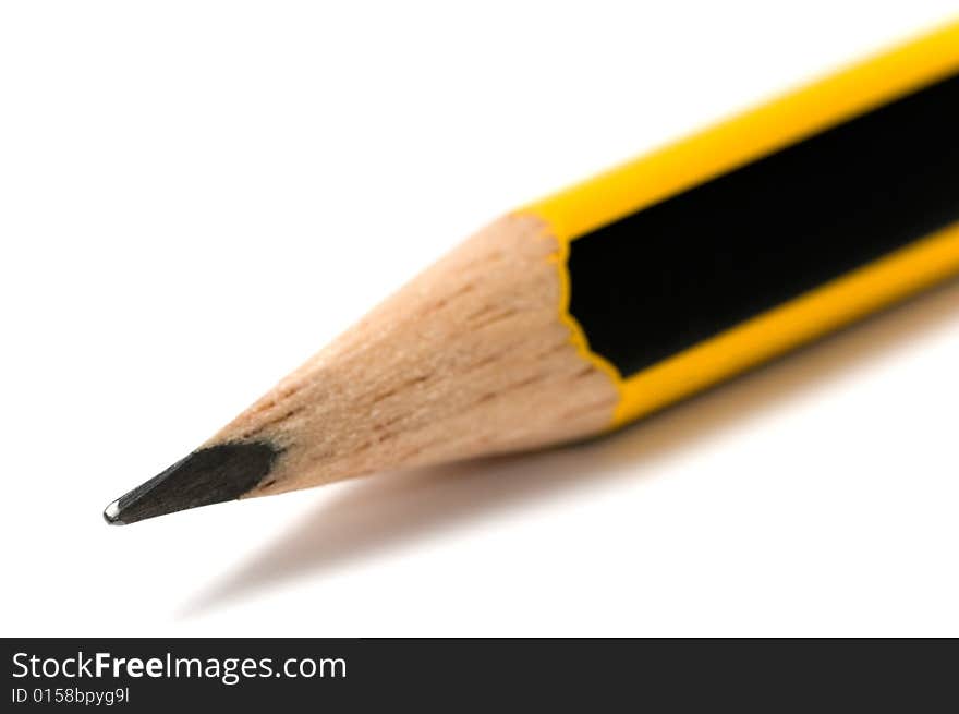 Macro image of pencil isolated over white