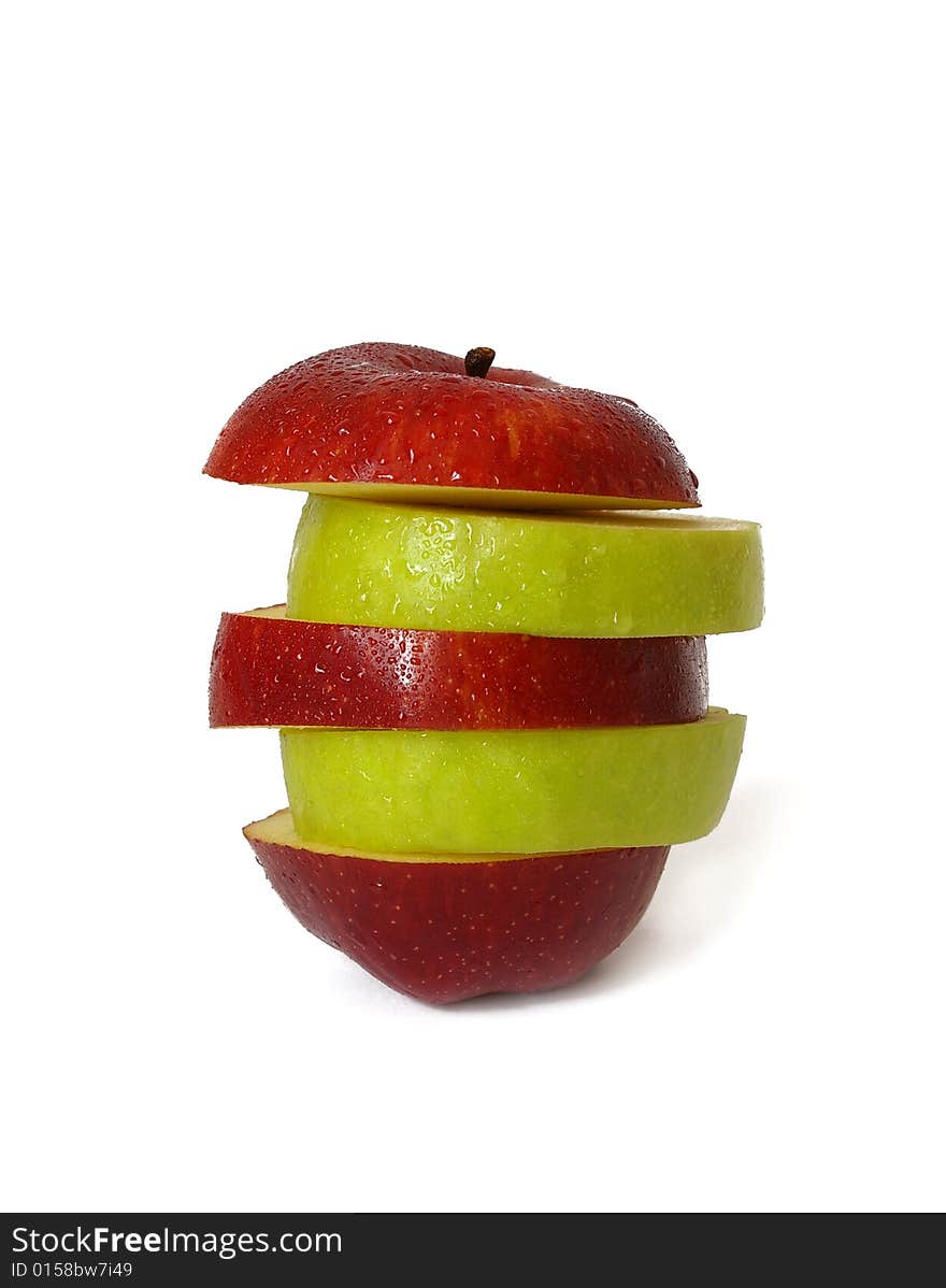 Mixed apple isolated on a white background. Mixed apple isolated on a white background