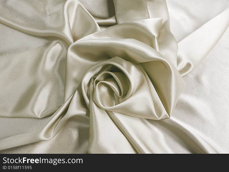 White satin with a folds