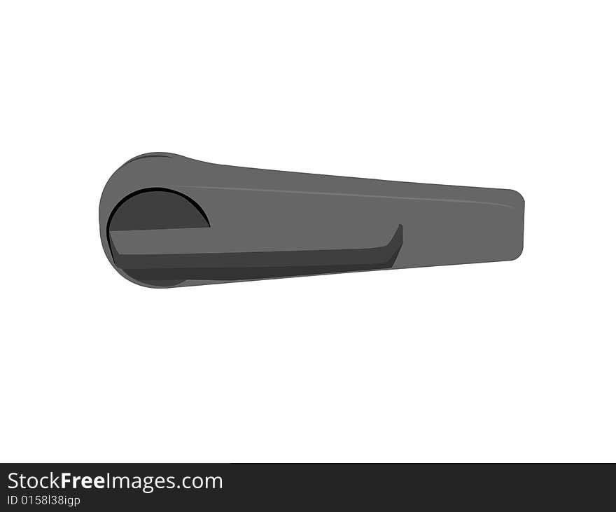 Door handle on white background