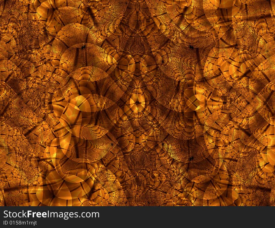 Brown abstract wallpaper with central symmetry