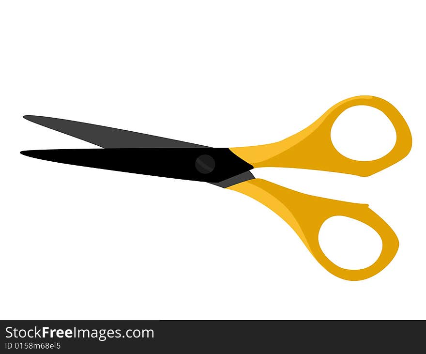 Scissors on a white background