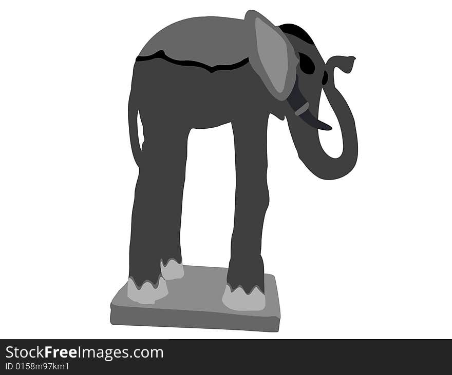 Small elephant model with white background