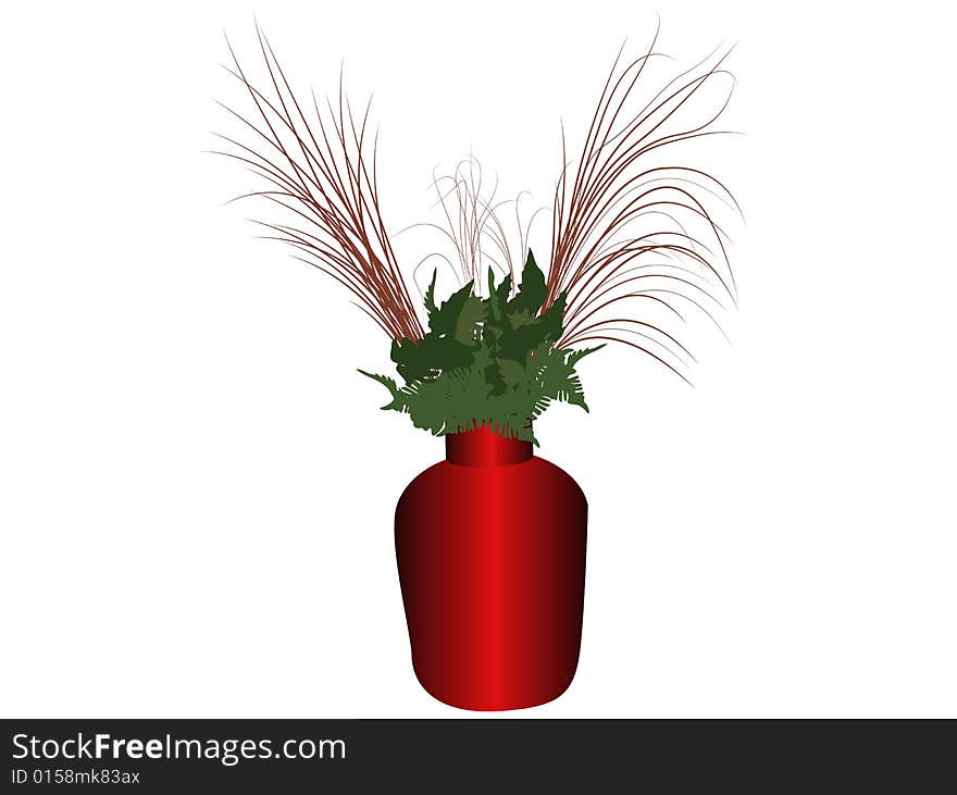 Vase decoration with white background