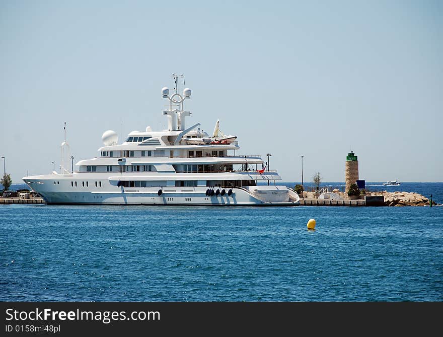Super Yacht in the sea near Cannes.