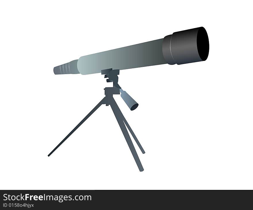 Telescope in shop isolated on white background