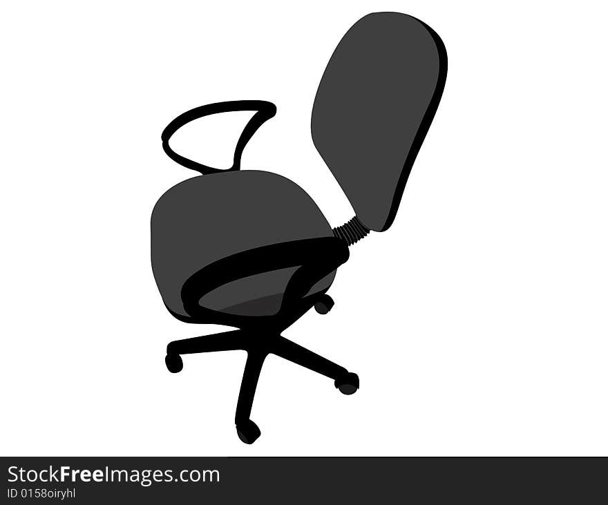 Rotating office chair against white background