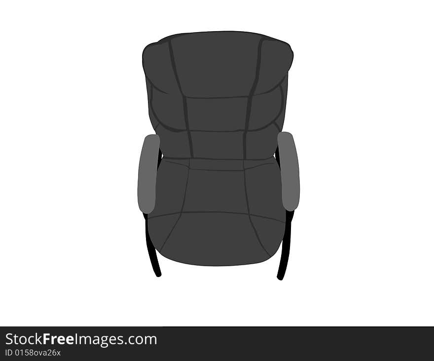 Leather chair on white background