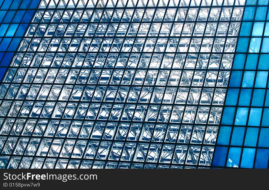 This is a close shot of a modern building in Paris, France. This is a close shot of a modern building in Paris, France