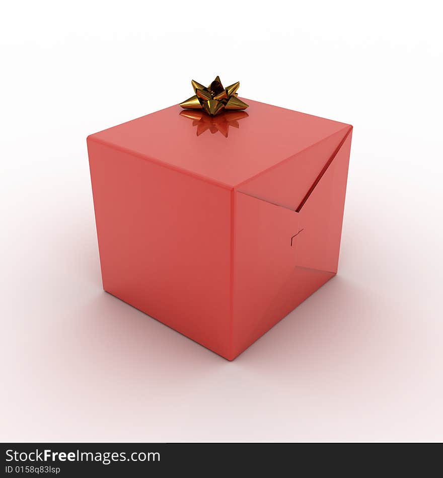 Red present box (rendering)