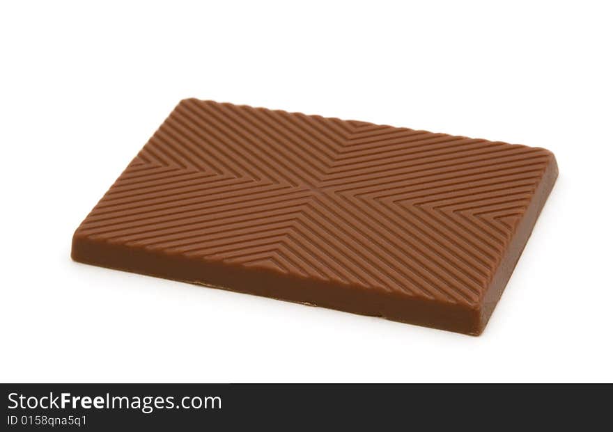 Milk chocolate on white background