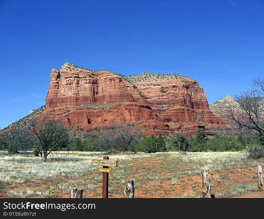 Sedona's landmark , Bell Rock view point. Sedona's landmark , Bell Rock view point