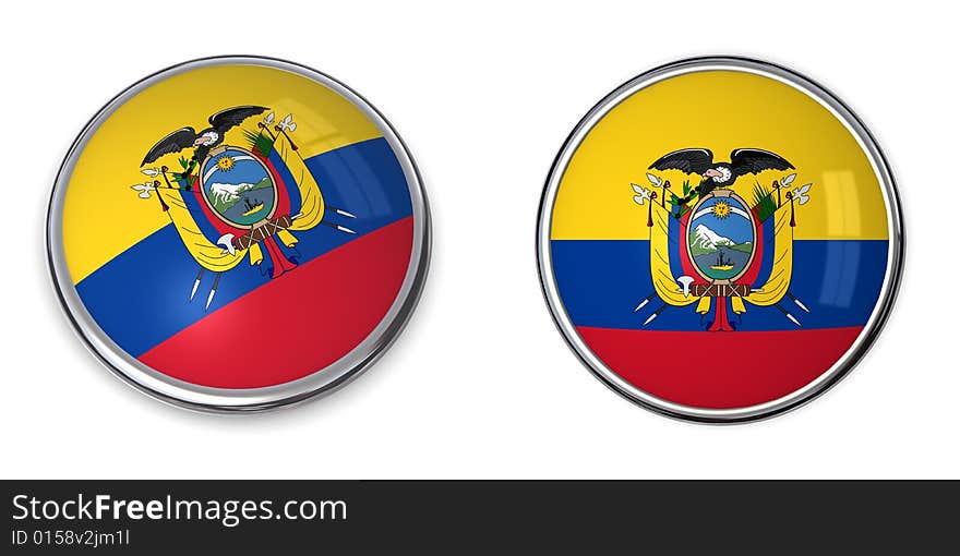 Button style banner in 3D of Ecuador. Button style banner in 3D of Ecuador