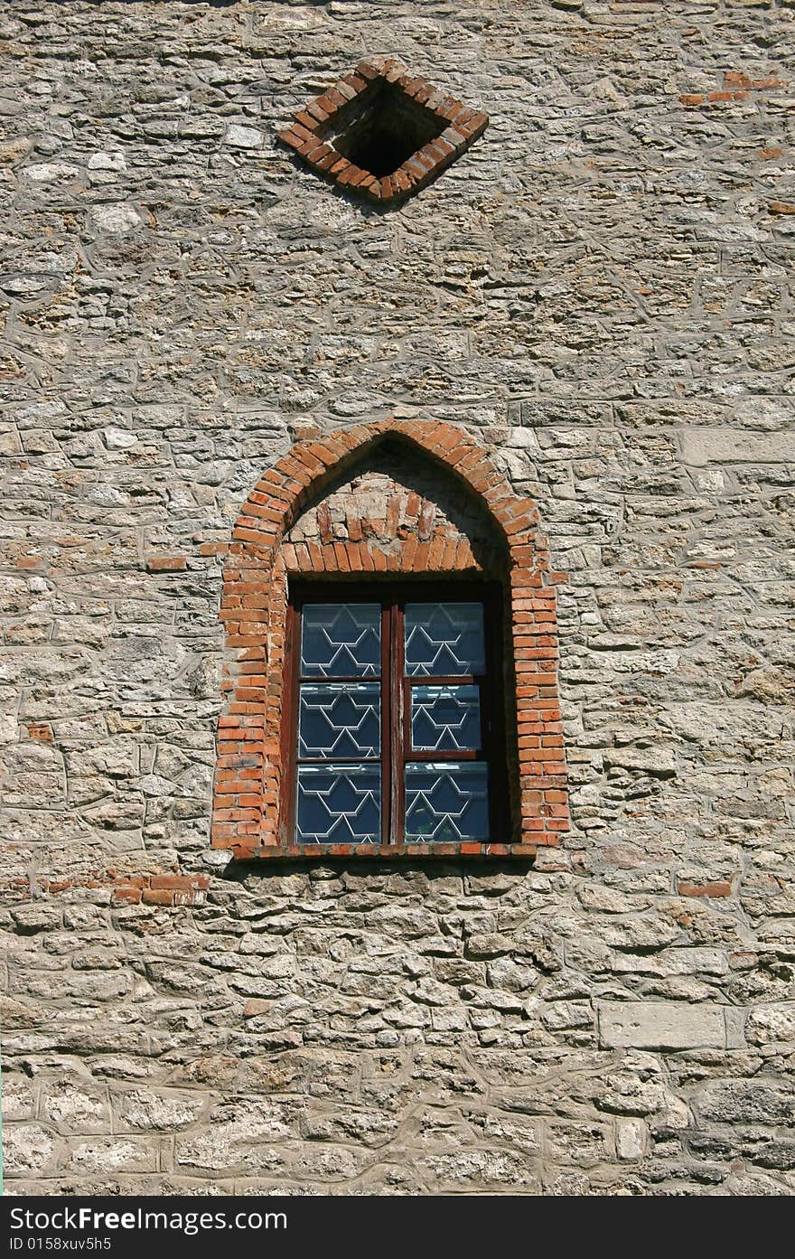 Windows in a wall of an old fortress