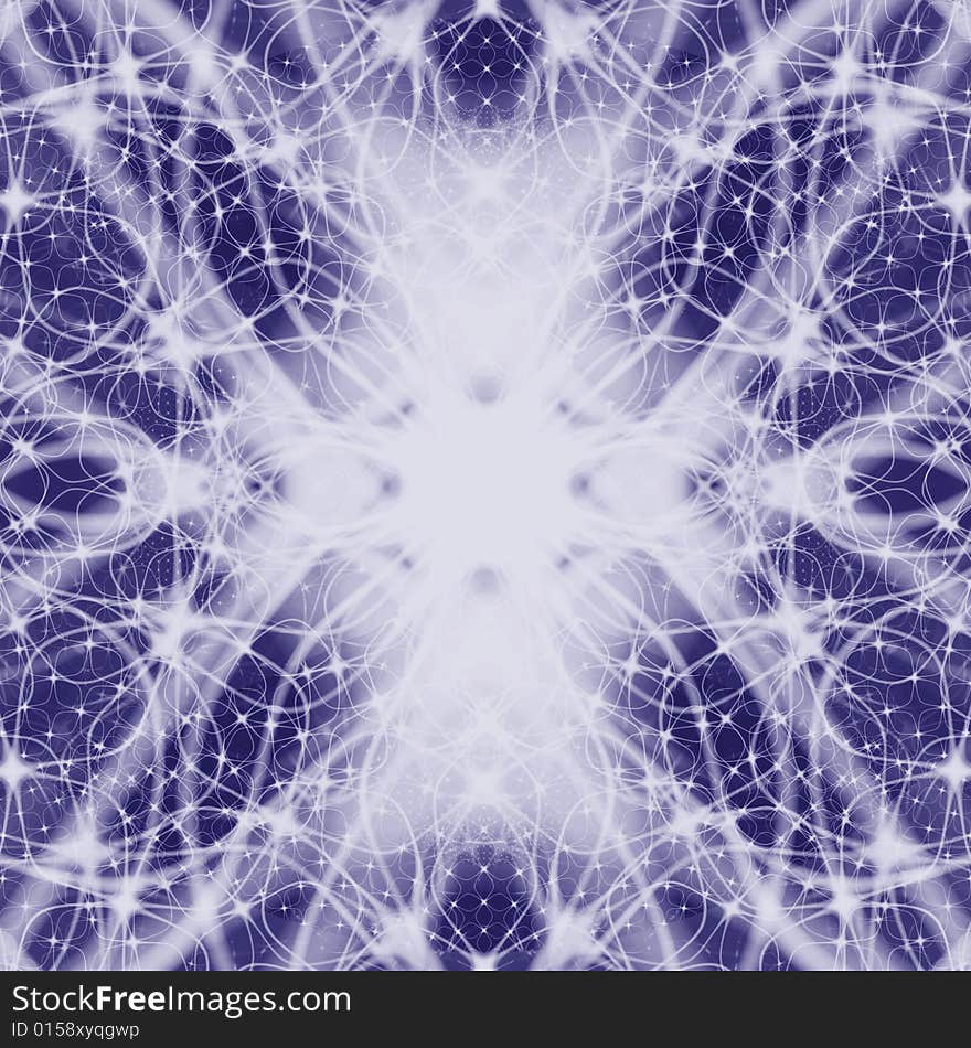 Symmetric abstract wallpaper with starry night