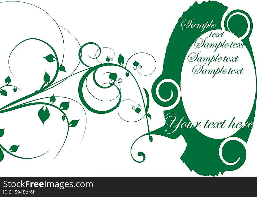 Green design ornament with leaf