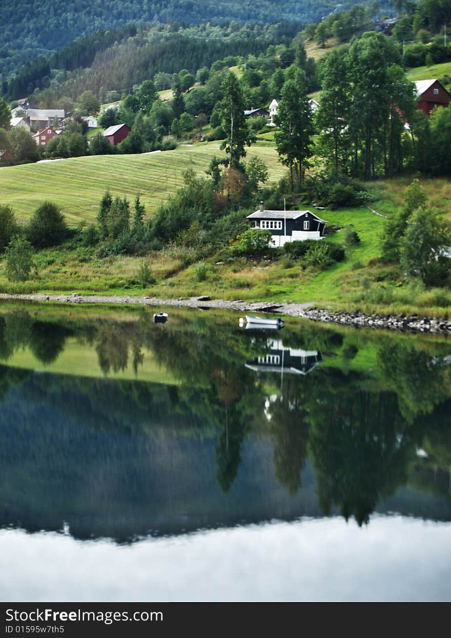 Picturesque house on the bank of the lake. Picturesque house on the bank of the lake