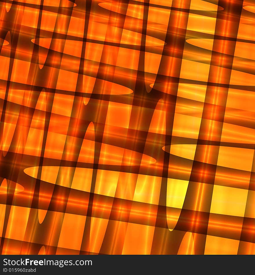 Brown zigzag pattern over orange  background. Brown zigzag pattern over orange  background