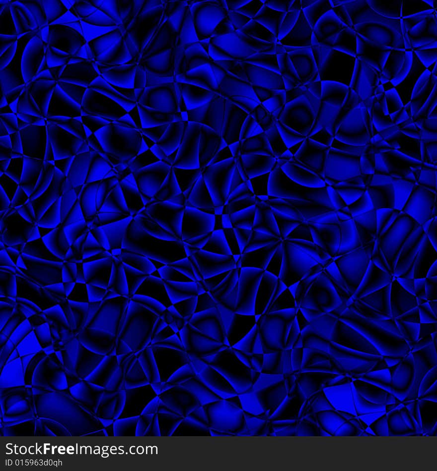 Blue and black abstract background, with internal symmetry. Blue and black abstract background, with internal symmetry