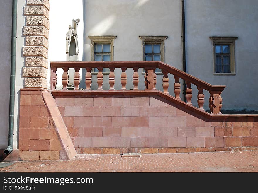 Old castle, stairs and window