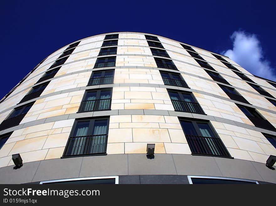 Front of a modern building in one of the main streets of Berlin. Front of a modern building in one of the main streets of Berlin