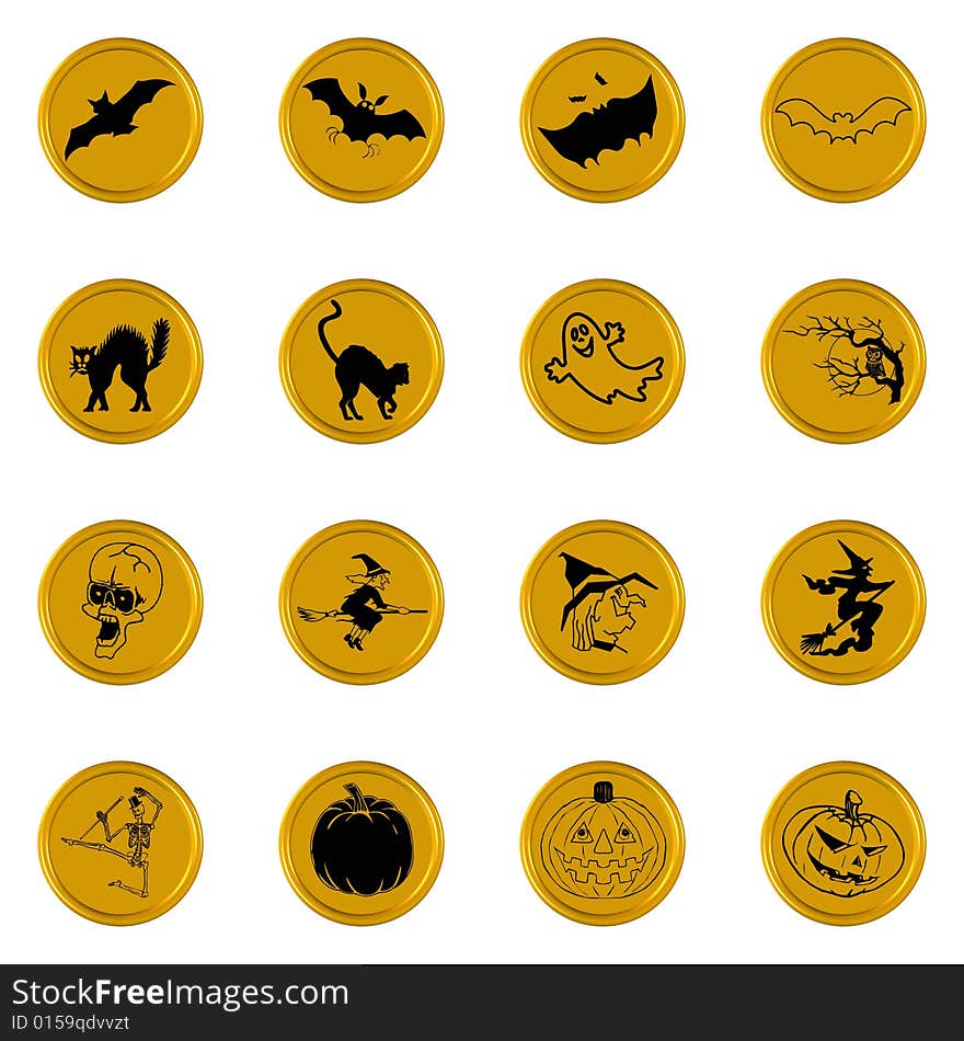 Icon set whit halloween theme. Icon set whit halloween theme