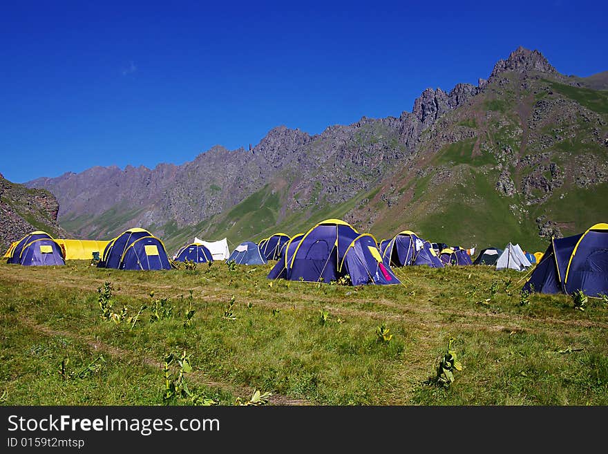 Landscape with the tents