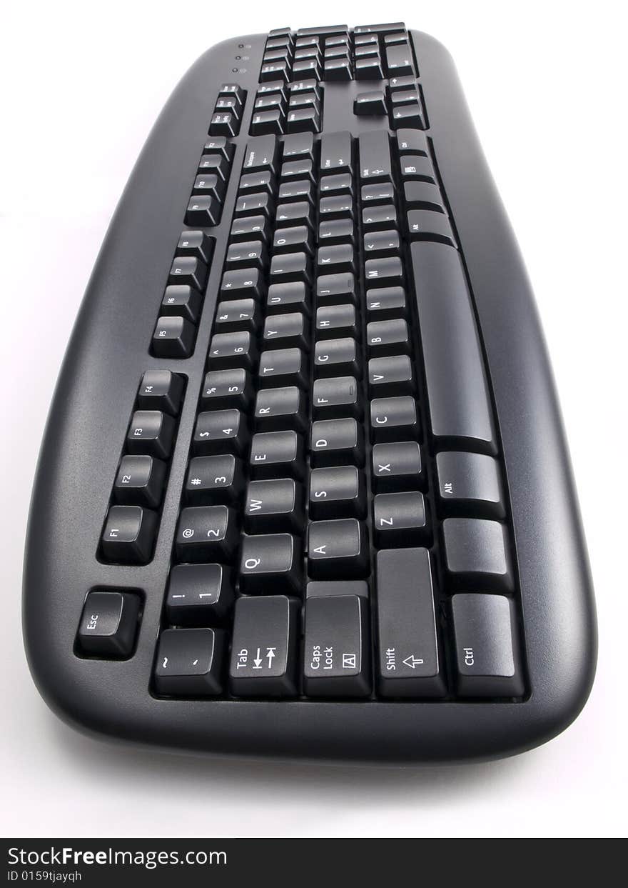 Black Computer Keyboard overhead Perspective. Black Computer Keyboard overhead Perspective