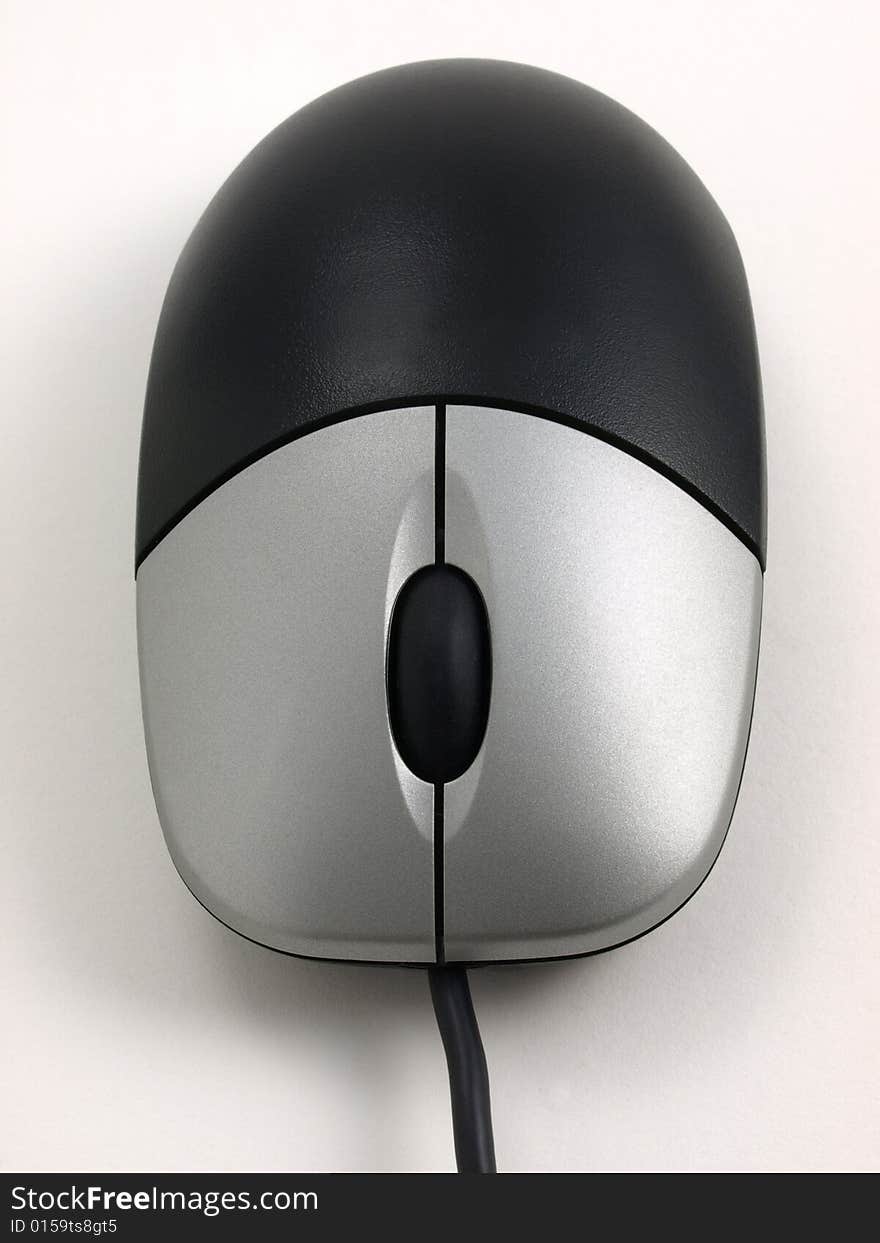 Black Mouse with Silver Buttons top view