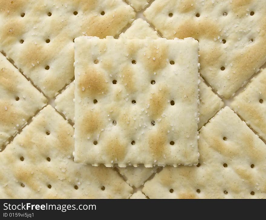 Salted Crackers in square pattern