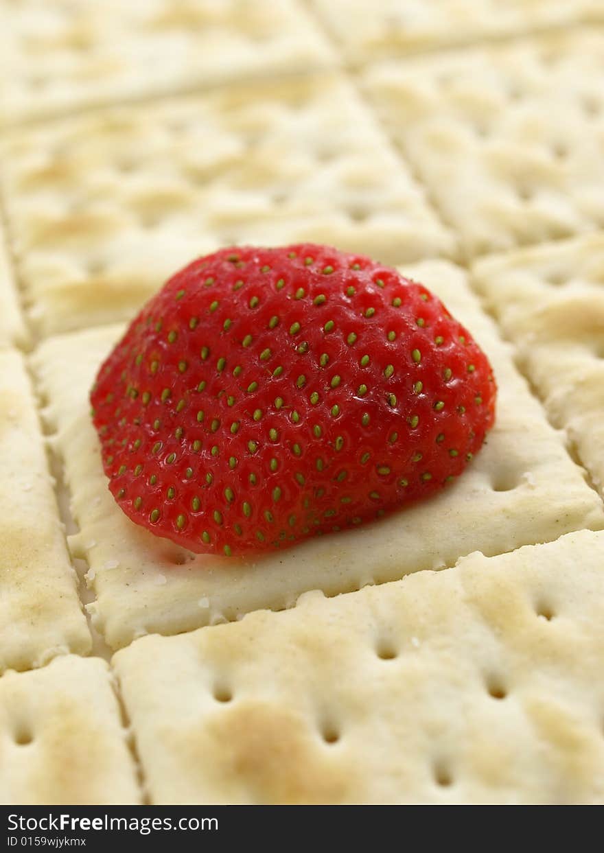 Strawberry Half On Sheet Of Crackers