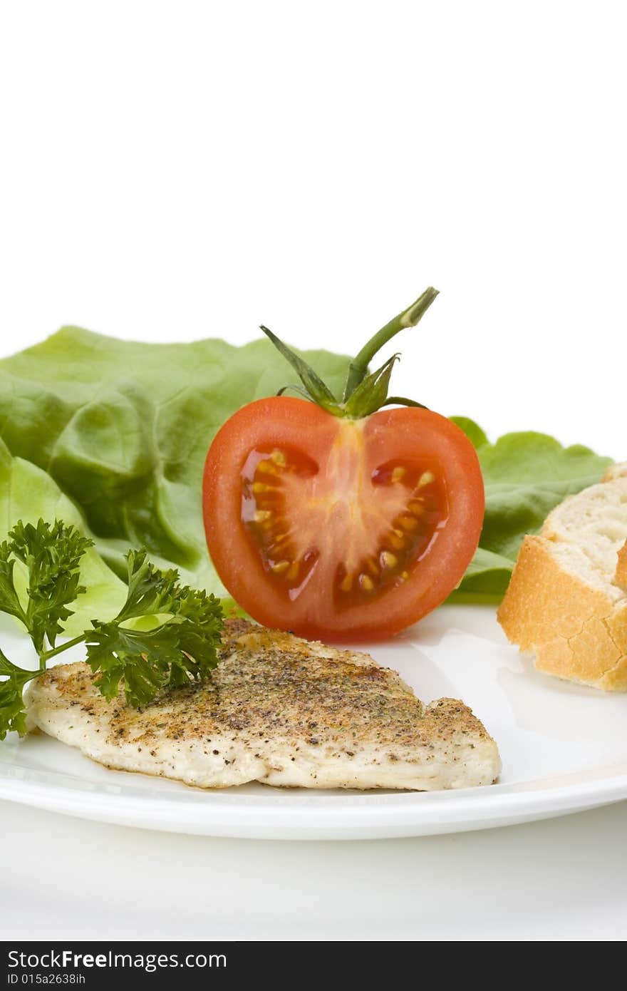 Grilled chicken steak and some salad