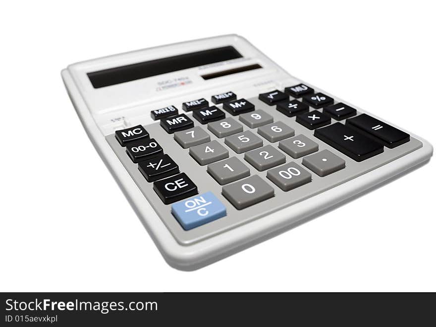 Calculator Isolated On White With Clipping Path.