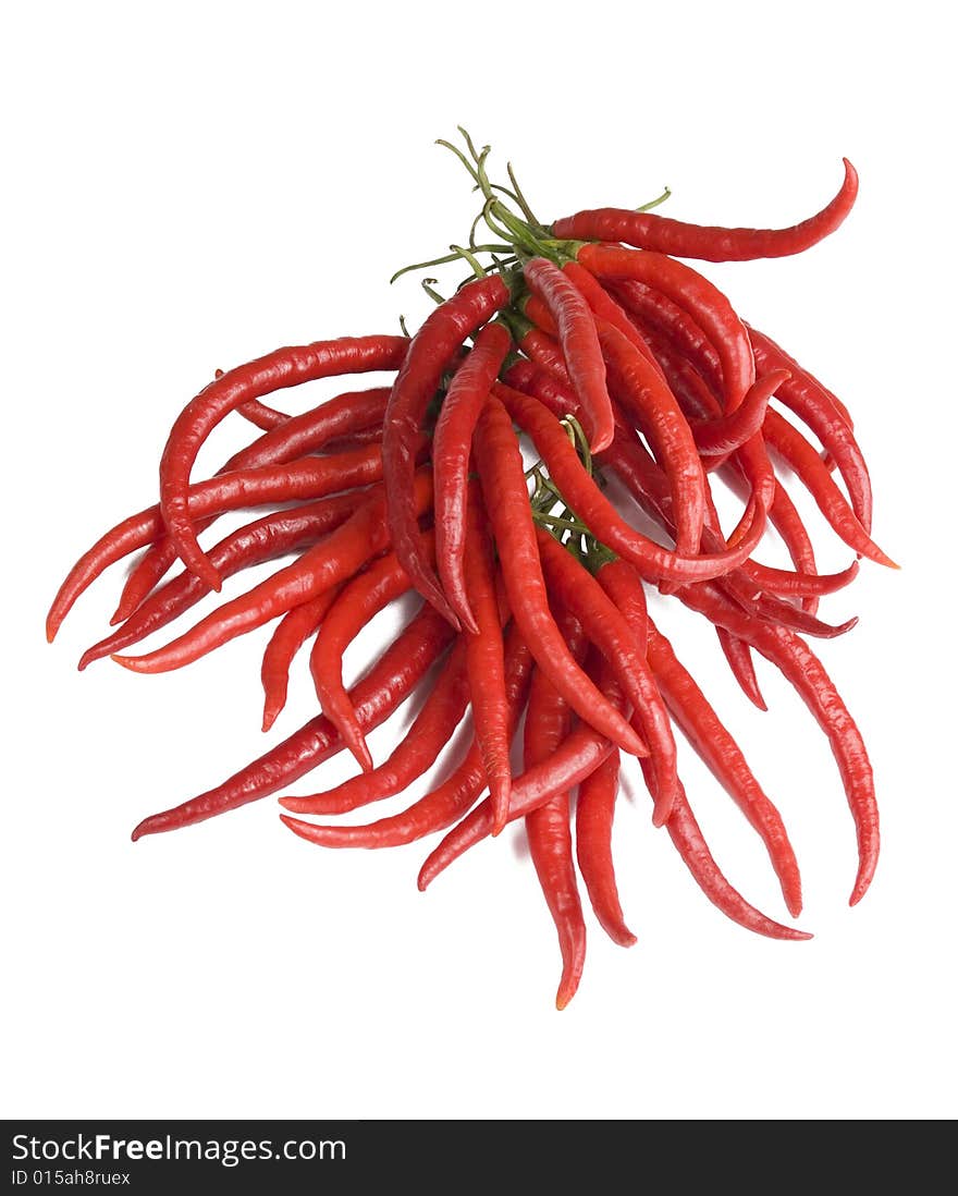 Red Chili Peppers on White