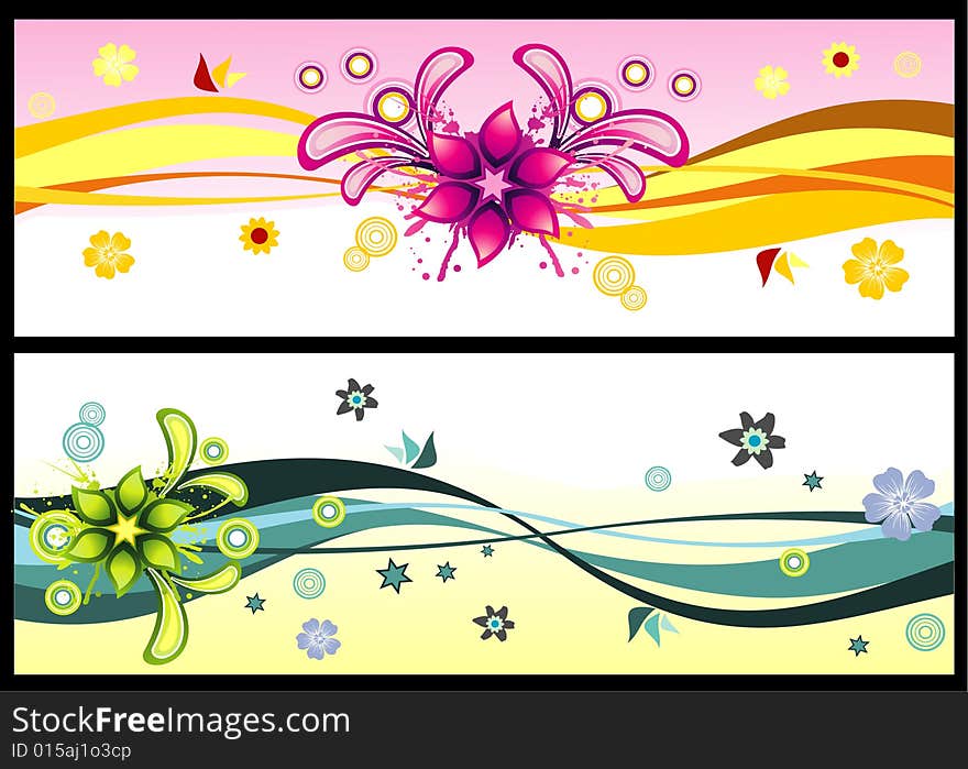 Vector fantasy flowers and plants illustration composition. Vector fantasy flowers and plants illustration composition