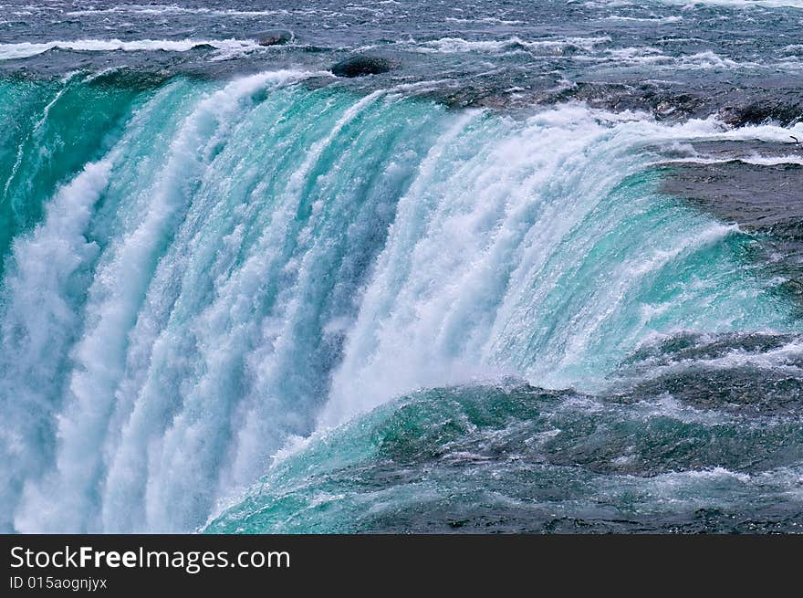 A closeup on one of Niagara falls