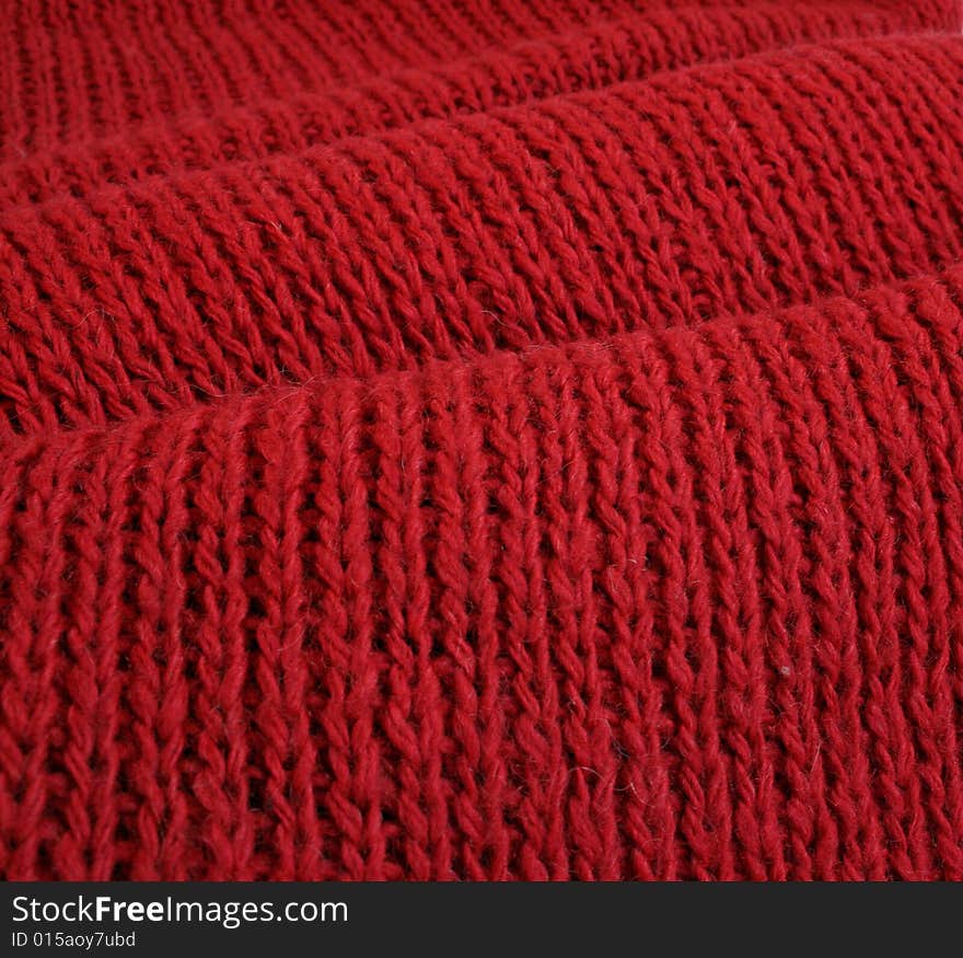 the knitted red scarf.autumn fashion