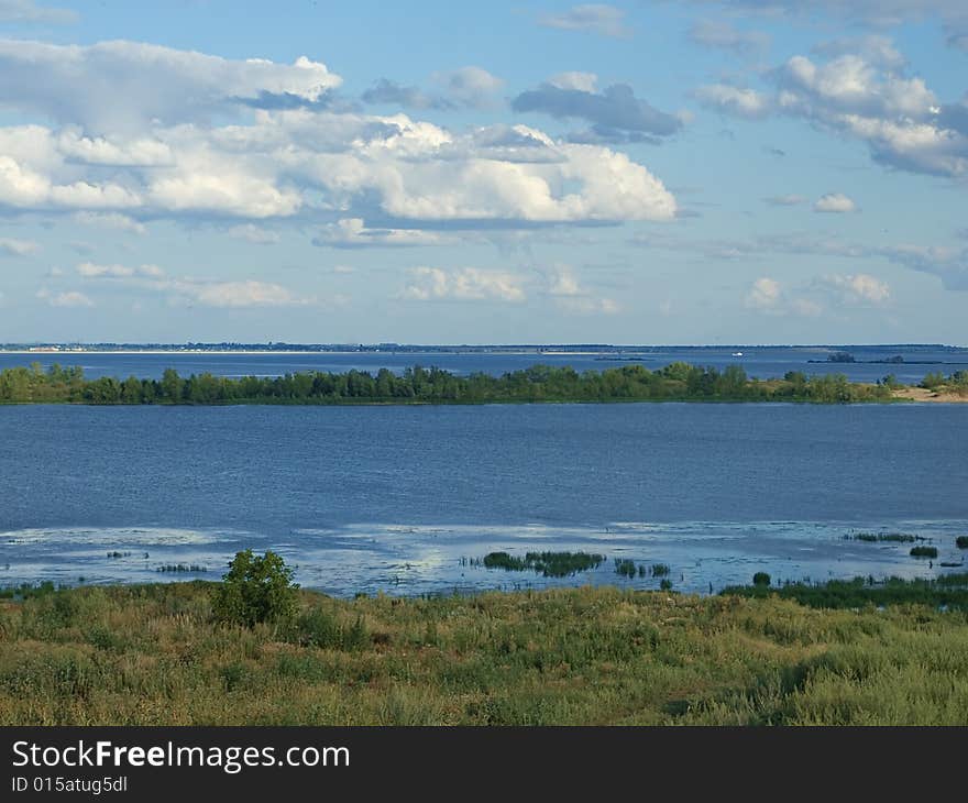 Typical russian rural landscape near river Volga