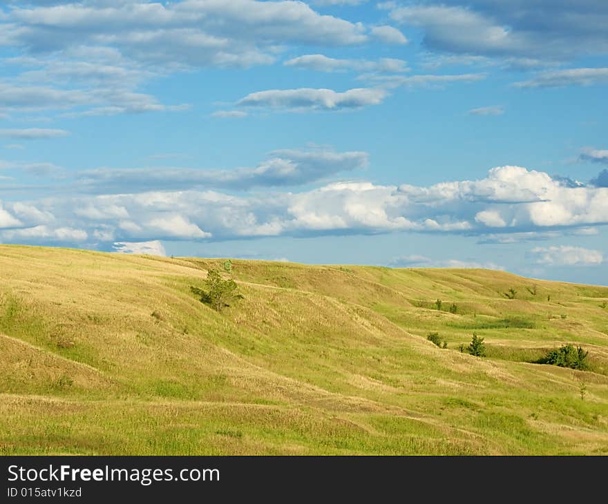 Typical russian rural landscape near river Volga